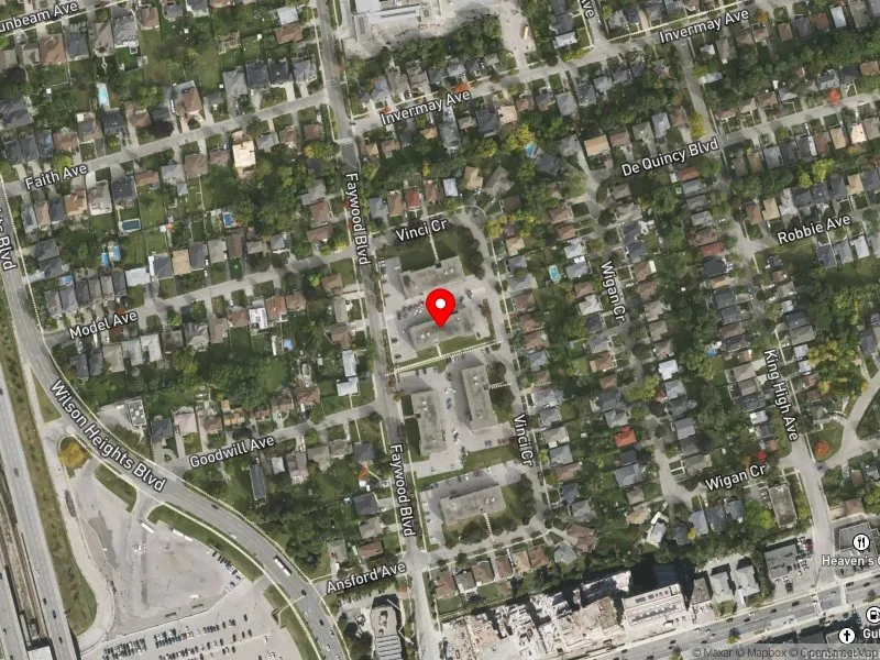 RentSafeTO apartment evaluation satellite view of 55 FAYWOOD BLVD in York Centre, Toronto