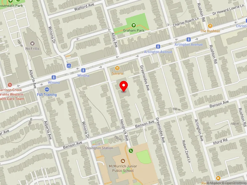RentSafeTO apartment evaluation map view of 55 HENDRICK AVE in Toronto-St. Paul's, Toronto