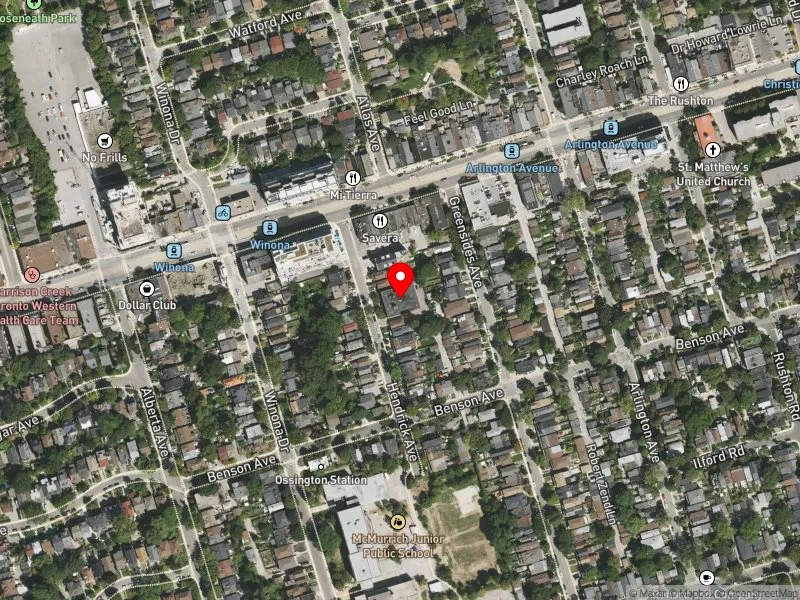 RentSafeTO apartment evaluation satellite view of 55 HENDRICK AVE in Toronto-St. Paul's, Toronto