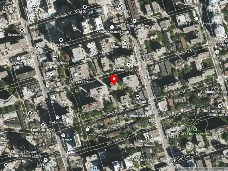 RentSafeTO apartment evaluation satellite view of 55 ISABELLA ST in Toronto Centre, Toronto