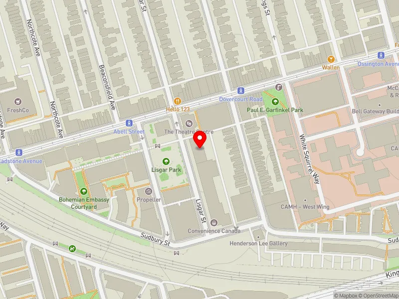 RentSafeTO apartment evaluation map view of 55 LISGAR ST in Davenport, Toronto