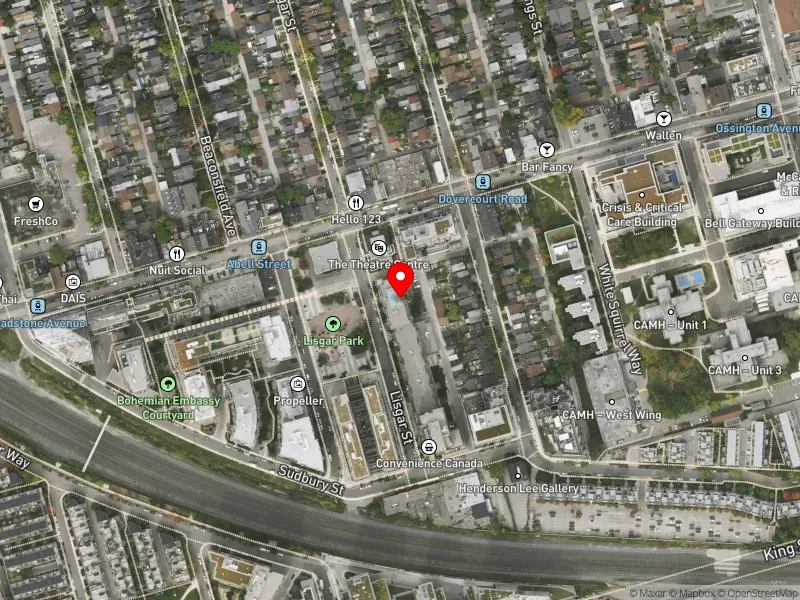 RentSafeTO apartment evaluation satellite view of 55 LISGAR ST in Davenport, Toronto