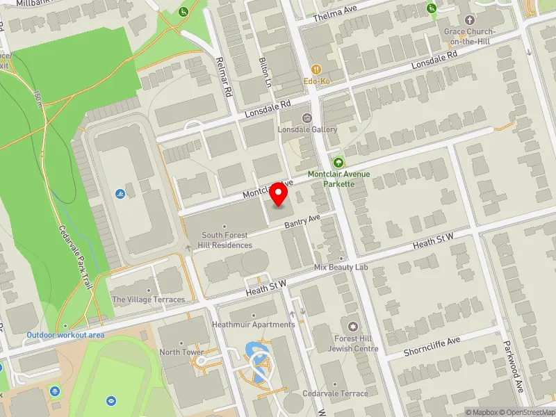 RentSafeTO apartment evaluation map view of 55 MONTCLAIR AVE in Toronto-St. Paul's, Toronto