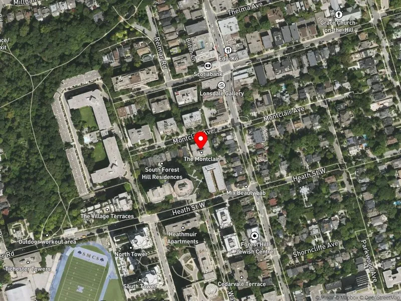 RentSafeTO apartment evaluation satellite view of 55 MONTCLAIR AVE in Toronto-St. Paul's, Toronto