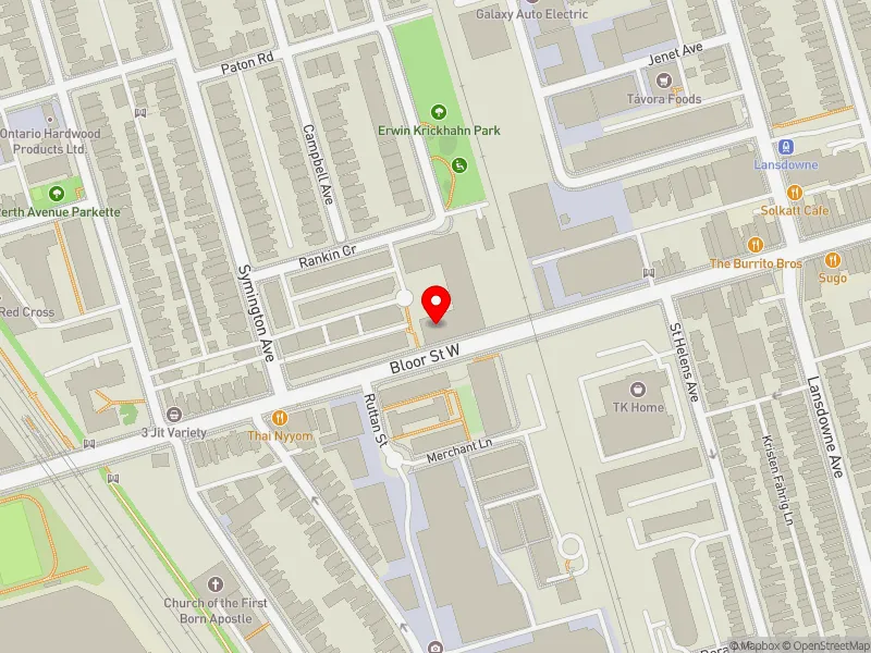 RentSafeTO apartment evaluation map view of 55 RANKIN CRES in Davenport, Toronto