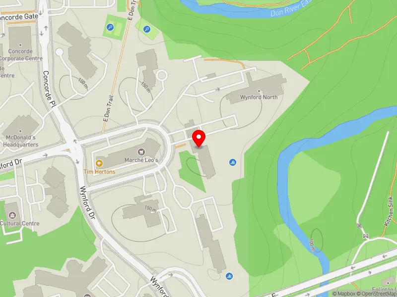 RentSafeTO apartment evaluation map view of 55 WYNFORD HEIGHTS CRES in Don Valley East, Toronto