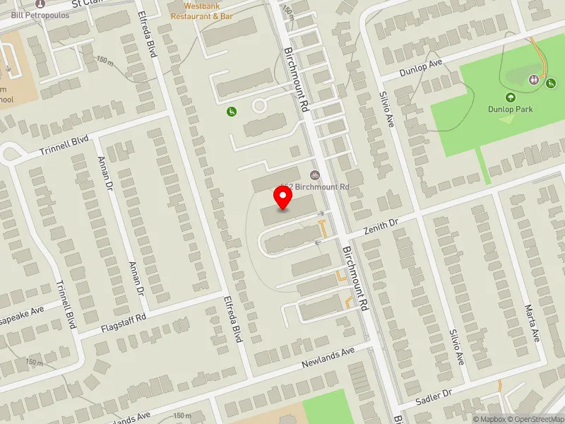 RentSafeTO apartment evaluation map view of 550 BIRCHMOUNT RD in Scarborough Southwest, Toronto
