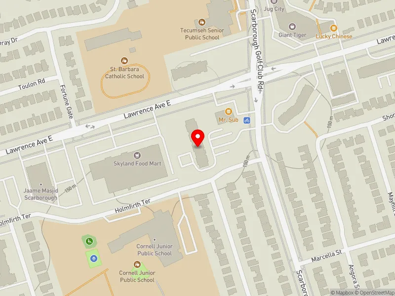 RentSafeTO apartment evaluation map view of 550 SCARBOROUGH GOLF CLUB RD in Scarborough-Guildwood, Toronto