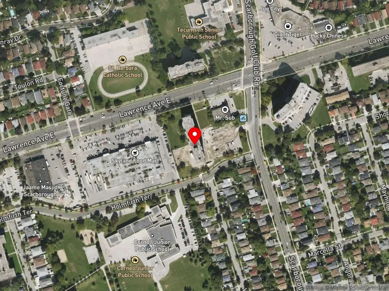 RentSafeTO apartment evaluation satellite view of 550 SCARBOROUGH GOLF CLUB RD in Scarborough-Guildwood, Toronto