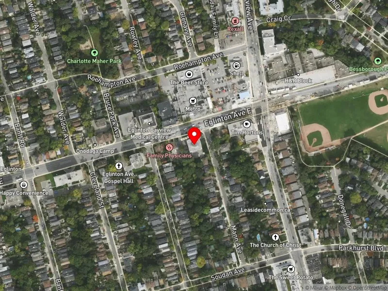 RentSafeTO apartment evaluation satellite view of 551 EGLINTON AVE E in Don Valley West, Toronto
