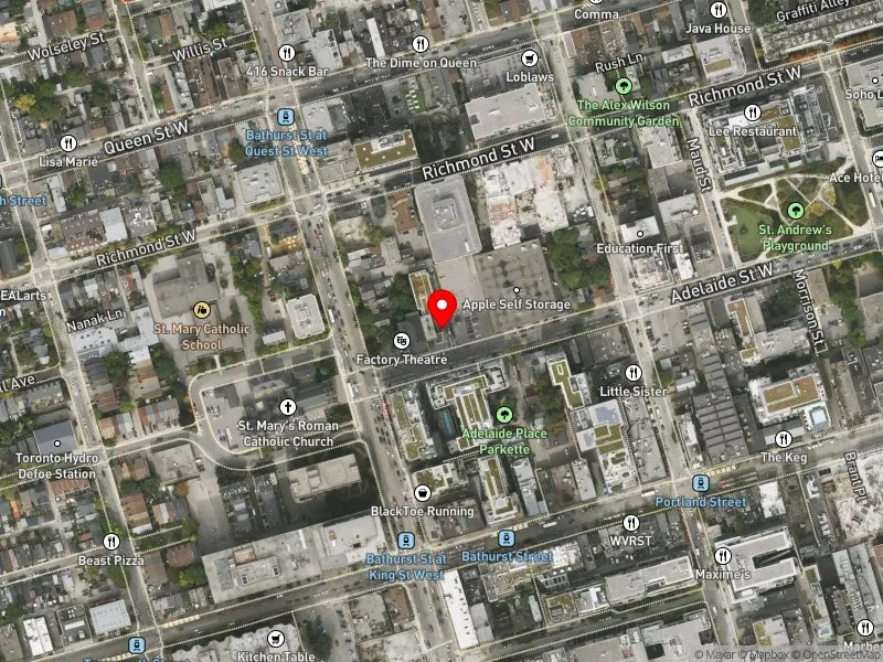 RentSafeTO apartment evaluation satellite view of 552 ADELAIDE ST W in Spadina-Fort York, Toronto