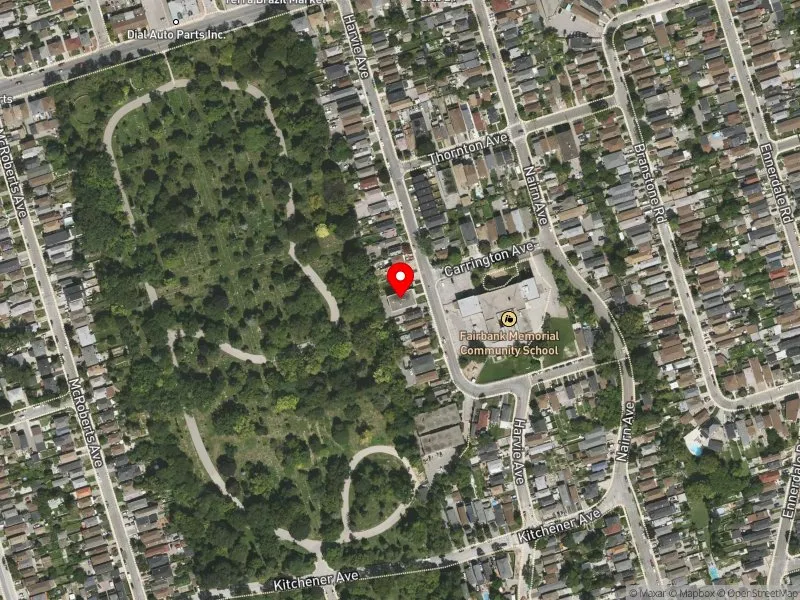 RentSafeTO apartment evaluation satellite view of 554 HARVIE AVE in Davenport, Toronto