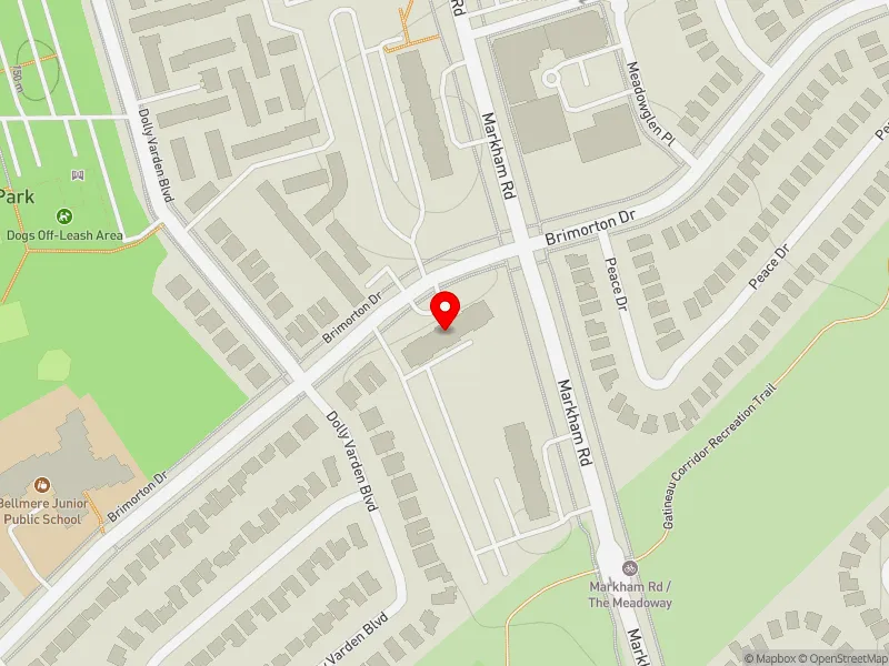 RentSafeTO apartment evaluation map view of 555 BRIMORTON DR in Scarborough-Guildwood, Toronto