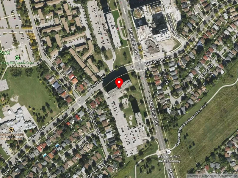 RentSafeTO apartment evaluation satellite view of 555 BRIMORTON DR in Scarborough-Guildwood, Toronto