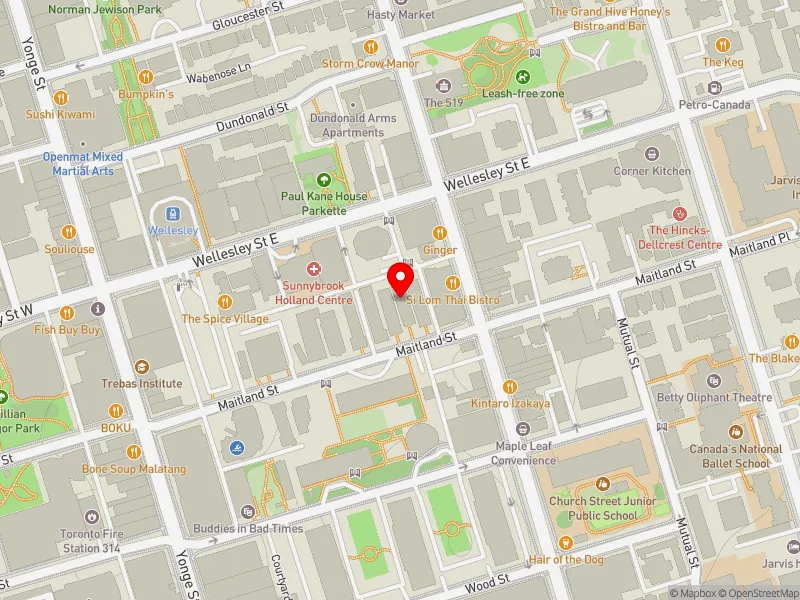 RentSafeTO apartment evaluation map view of 56 MAITLAND ST in Toronto Centre, Toronto