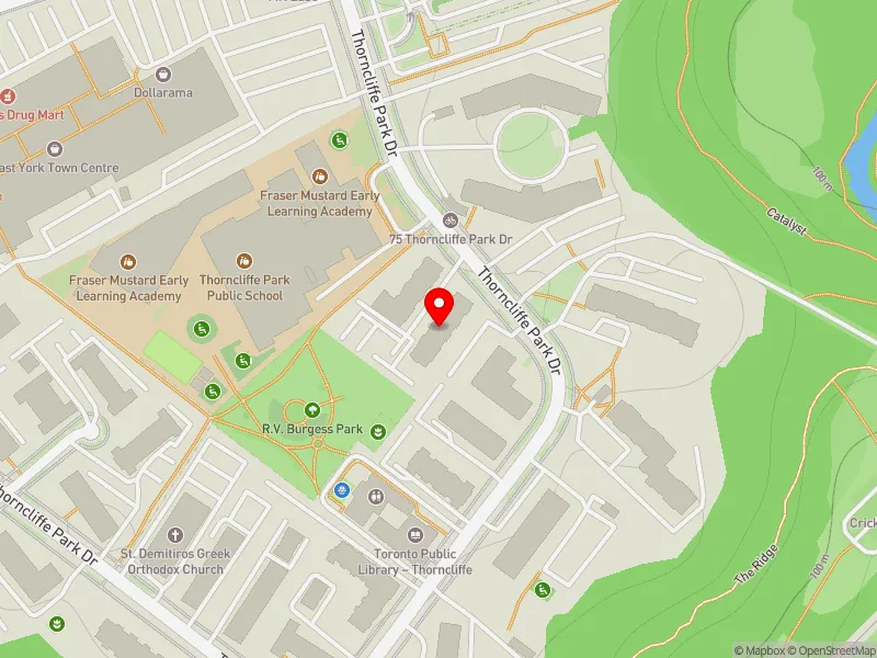 RentSafeTO apartment evaluation map view of 56 THORNCLIFFE PARK DR in Don Valley West, Toronto