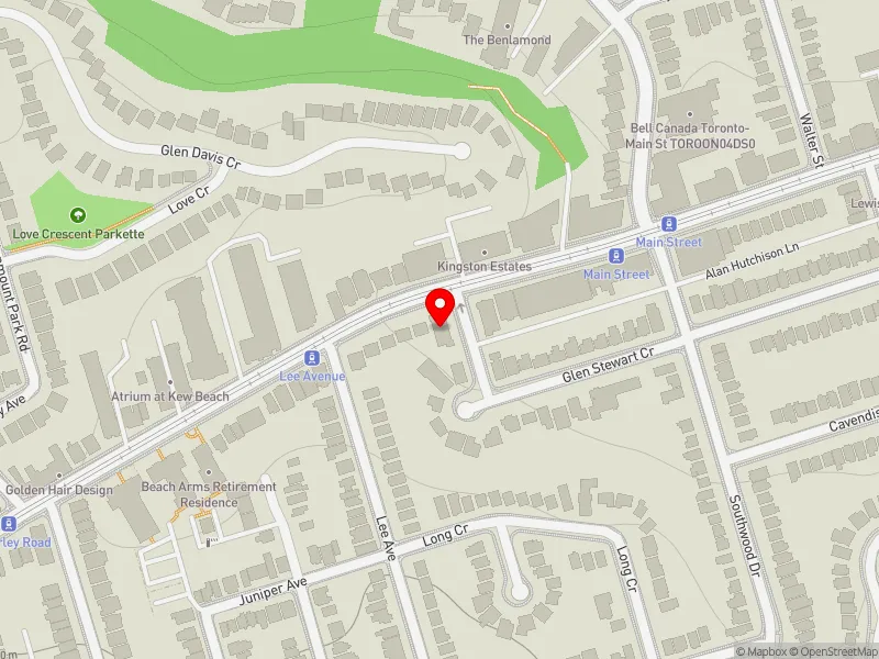 RentSafeTO apartment evaluation map view of 567 KINGSTON RD in Beaches-East York, Toronto