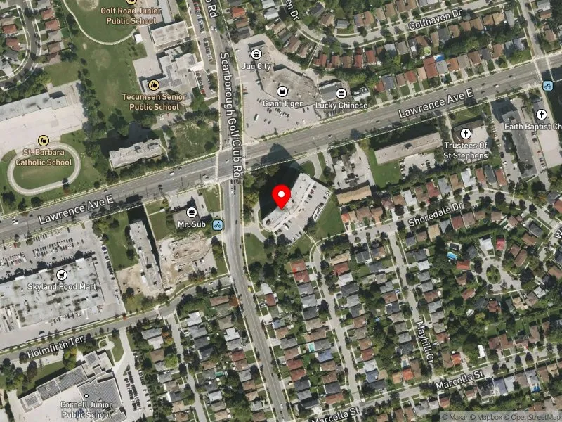 RentSafeTO apartment evaluation satellite view of 567 SCARBOROUGH GOLF CLUB RD in Scarborough-Guildwood, Toronto