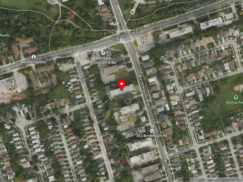 RentSafeTO apartment evaluation satellite view of 568 BIRCHMOUNT RD in Scarborough Southwest, Toronto