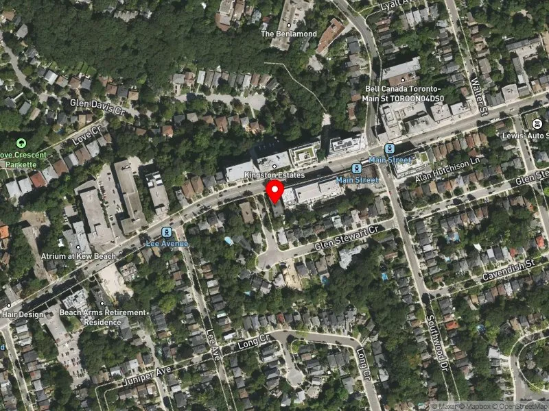 RentSafeTO apartment evaluation satellite view of 569 KINGSTON RD in Beaches-East York, Toronto