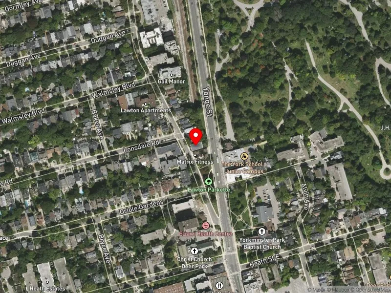 RentSafeTO apartment evaluation satellite view of 57 LAWTON BLVD in Toronto-St. Paul's, Toronto