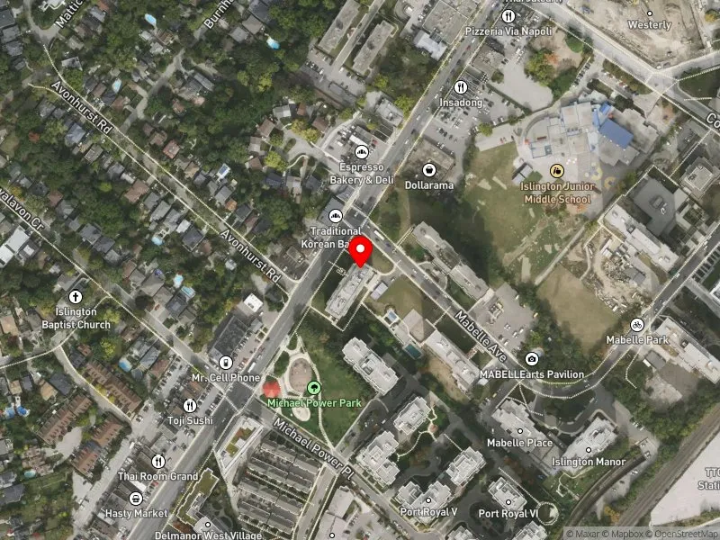 RentSafeTO apartment evaluation satellite view of 57 MABELLE AVE in Etobicoke-Lakeshore, Toronto