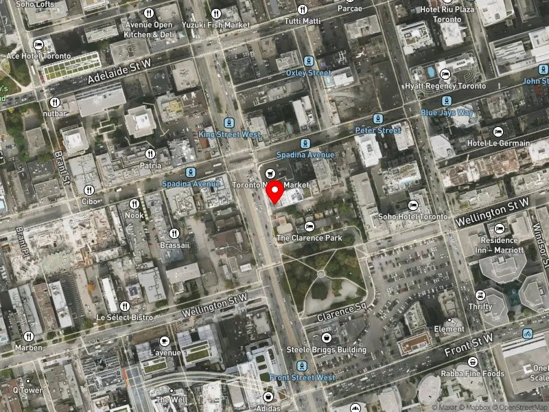 RentSafeTO apartment evaluation satellite view of 57 SPADINA AVE in Spadina-Fort York, Toronto