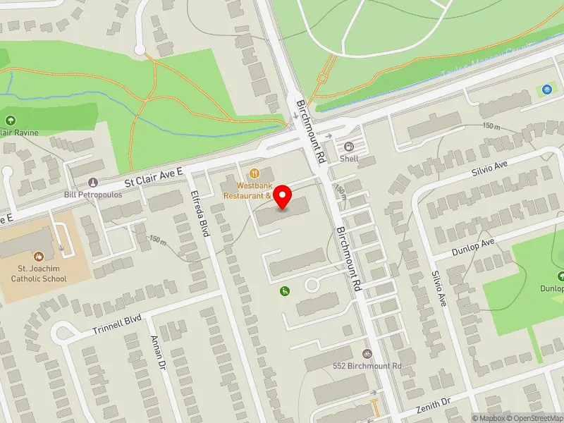 RentSafeTO apartment evaluation map view of 570 BIRCHMOUNT RD in Scarborough Southwest, Toronto