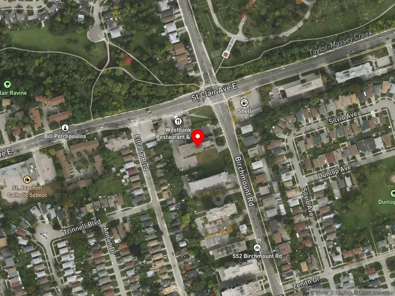RentSafeTO apartment evaluation satellite view of 570 BIRCHMOUNT RD in Scarborough Southwest, Toronto