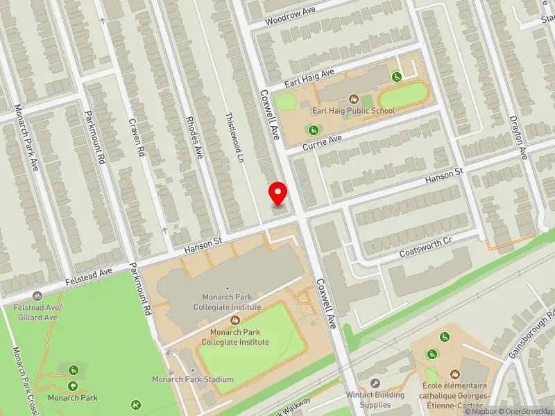 RentSafeTO apartment evaluation map view of 570 COXWELL AVE in Toronto-Danforth, Toronto