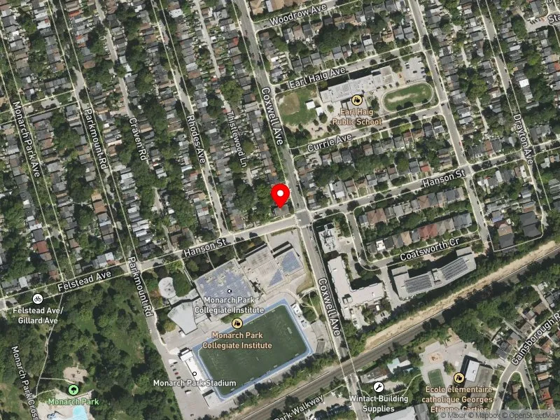 RentSafeTO apartment evaluation satellite view of 570 COXWELL AVE in Toronto-Danforth, Toronto
