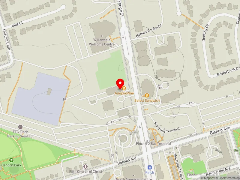 RentSafeTO apartment evaluation map view of 5754 YONGE ST in Willowdale, Toronto