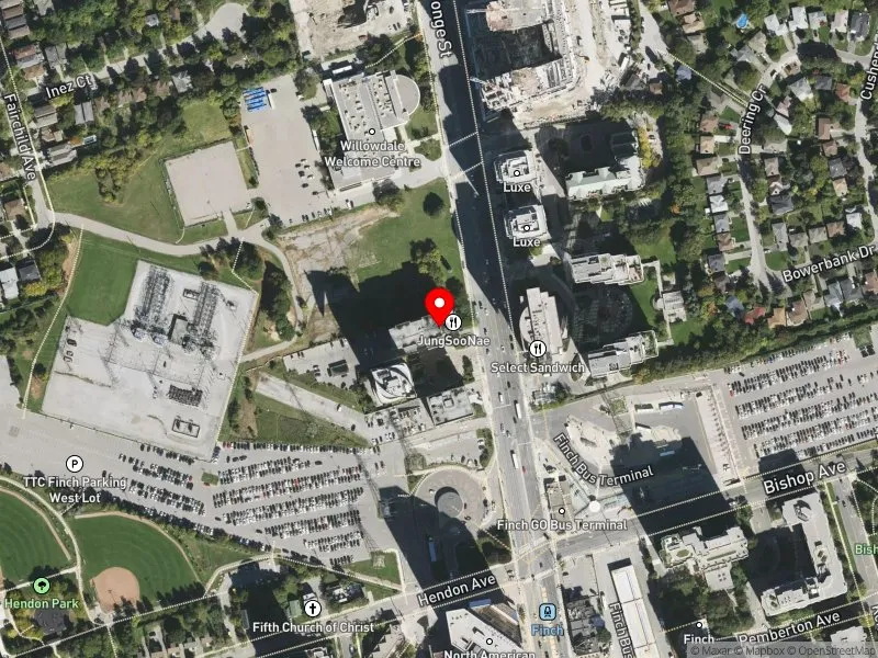 RentSafeTO apartment evaluation satellite view of 5754 YONGE ST in Willowdale, Toronto
