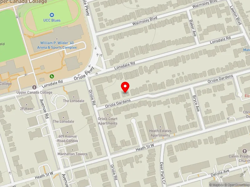 RentSafeTO apartment evaluation map view of 58 ORIOLE GDNS in Toronto-St. Paul's, Toronto