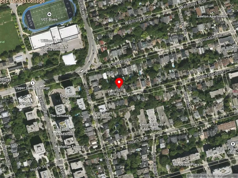 RentSafeTO apartment evaluation satellite view of 58 ORIOLE GDNS in Toronto-St. Paul's, Toronto