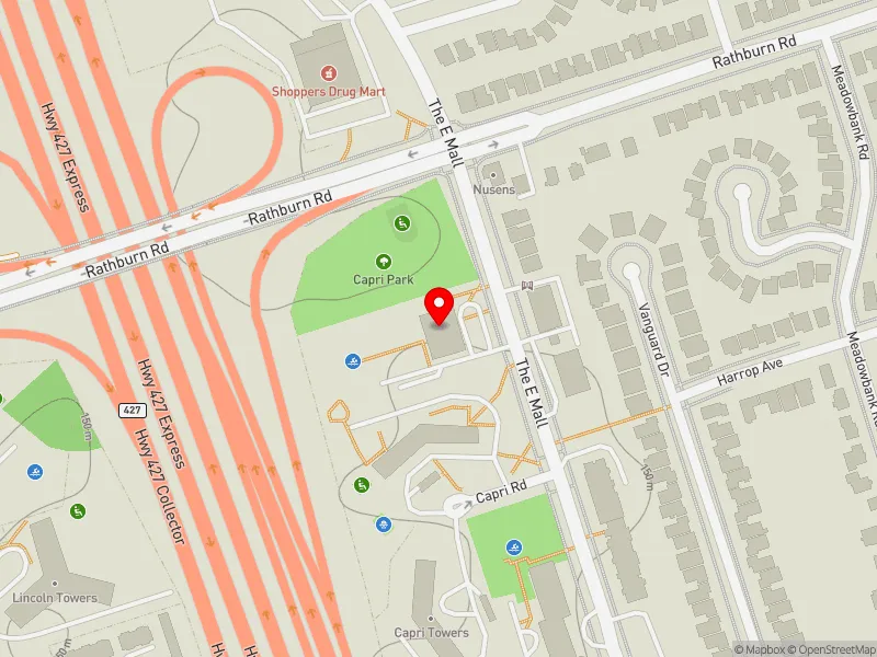 RentSafeTO apartment evaluation map view of 580 THE EAST MALL in Etobicoke Centre, Toronto