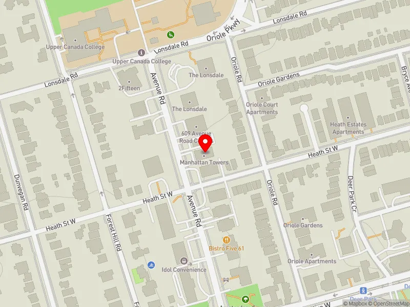 RentSafeTO apartment evaluation map view of 585 AVENUE RD in Toronto-St. Paul's, Toronto