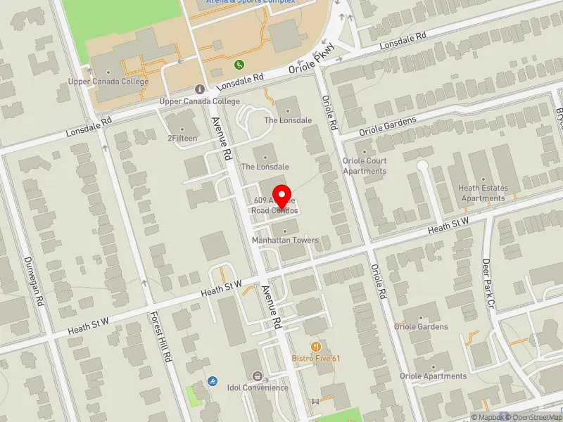 RentSafeTO apartment evaluation map view of 587 AVENUE RD in Toronto-St. Paul's, Toronto