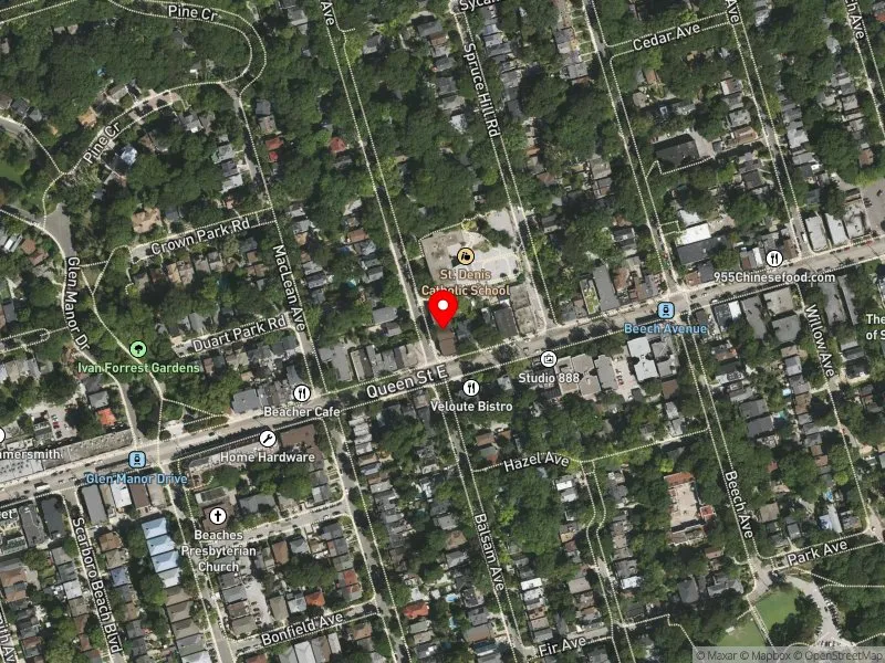 RentSafeTO apartment evaluation satellite view of 59 BALSAM AVE in Beaches-East York, Toronto