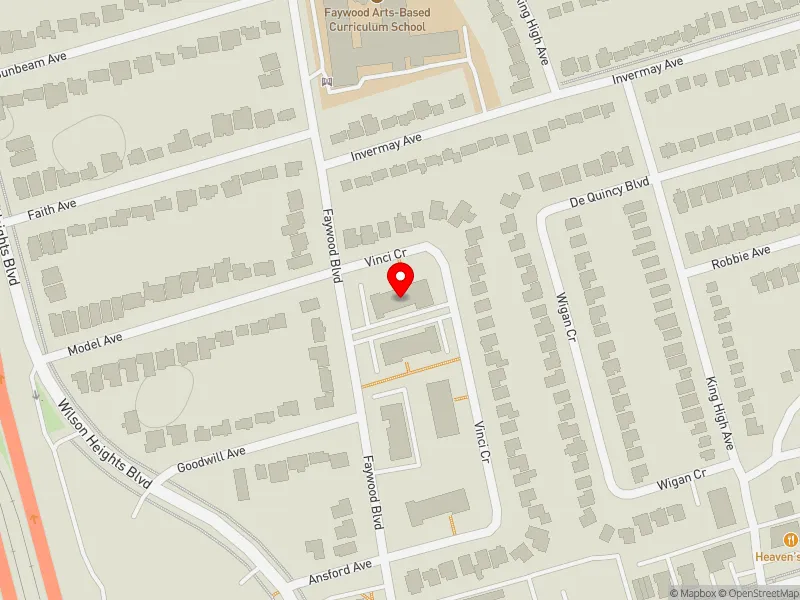 RentSafeTO apartment evaluation map view of 59 VINCI CRES in York Centre, Toronto