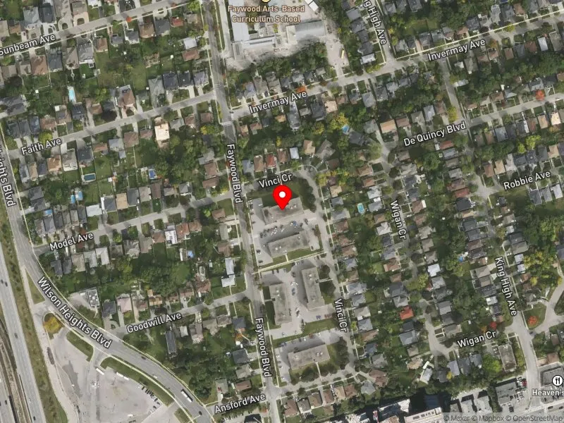 RentSafeTO apartment evaluation satellite view of 59 VINCI CRES in York Centre, Toronto