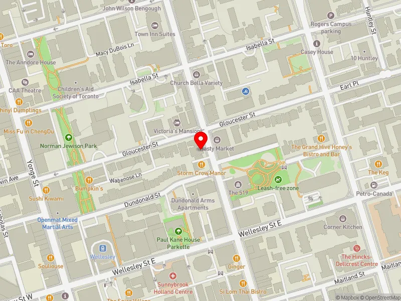 RentSafeTO apartment evaluation map view of 592 CHURCH ST in Toronto Centre, Toronto