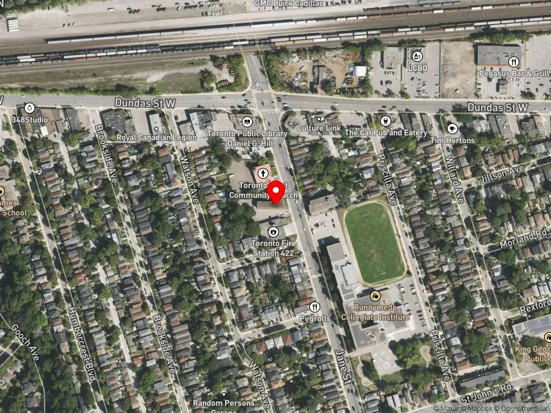 RentSafeTO apartment evaluation satellite view of 596 JANE ST in Parkdale-High Park, Toronto