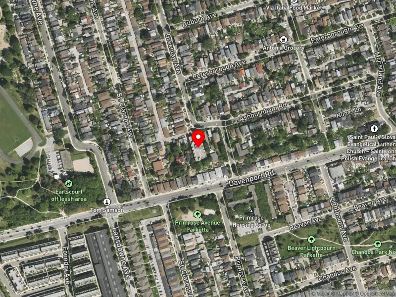 RentSafeTO apartment evaluation satellite view of 6 A GREENLAW AVE in Davenport, Toronto