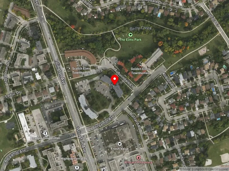 RentSafeTO apartment evaluation satellite view of 6 AUBURNDALE CRT in Etobicoke North, Toronto