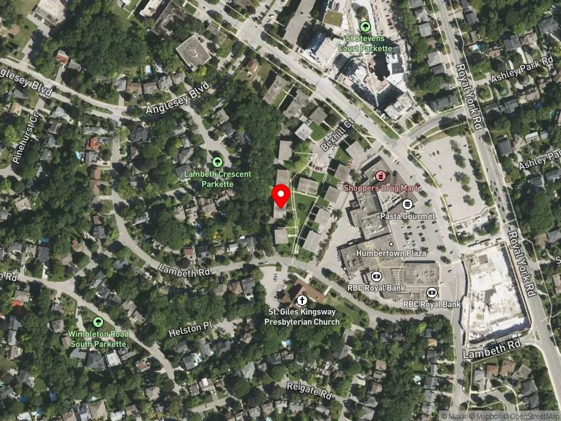 RentSafeTO apartment evaluation satellite view of 6 BEXHILL CRT in Etobicoke Centre, Toronto