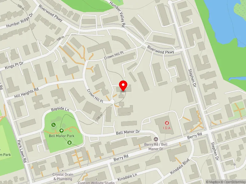 RentSafeTO apartment evaluation map view of 6 CROWN HILL PL in Etobicoke-Lakeshore, Toronto