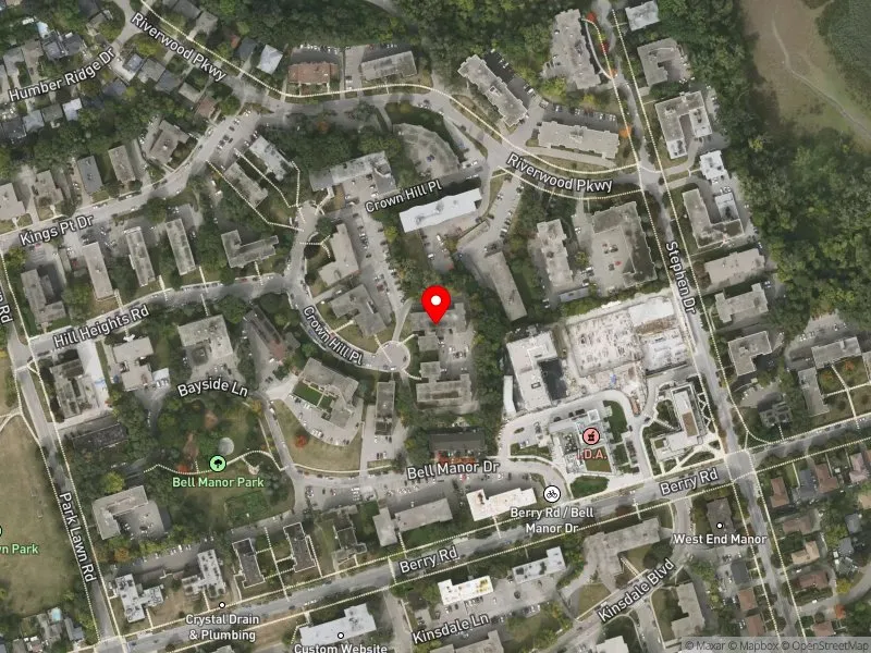 RentSafeTO apartment evaluation satellite view of 6 CROWN HILL PL in Etobicoke-Lakeshore, Toronto