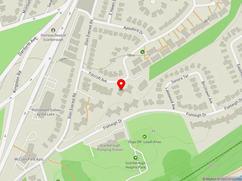 RentSafeTO apartment evaluation map view of 6 FOLCROFT AVE in Scarborough Southwest, Toronto