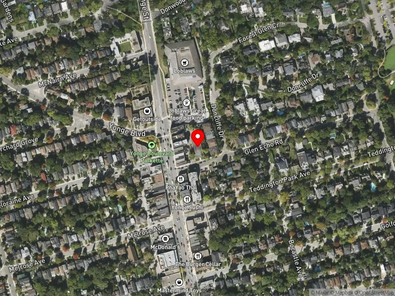 RentSafeTO apartment evaluation satellite view of 6 GLEN ECHO RD in Don Valley West, Toronto